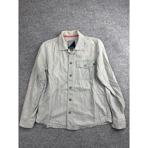 Volcom Shirt Mens Medium Gray Down The Hatchet Long Sleeve Button Front